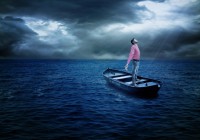 photo manipulation boat wallpaper by sunil anand